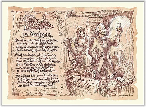 Zunftbild Urologe als Vintage Paper Poster auf Antikpapier, Mehrfarbig, Höhe: 29,7 cm