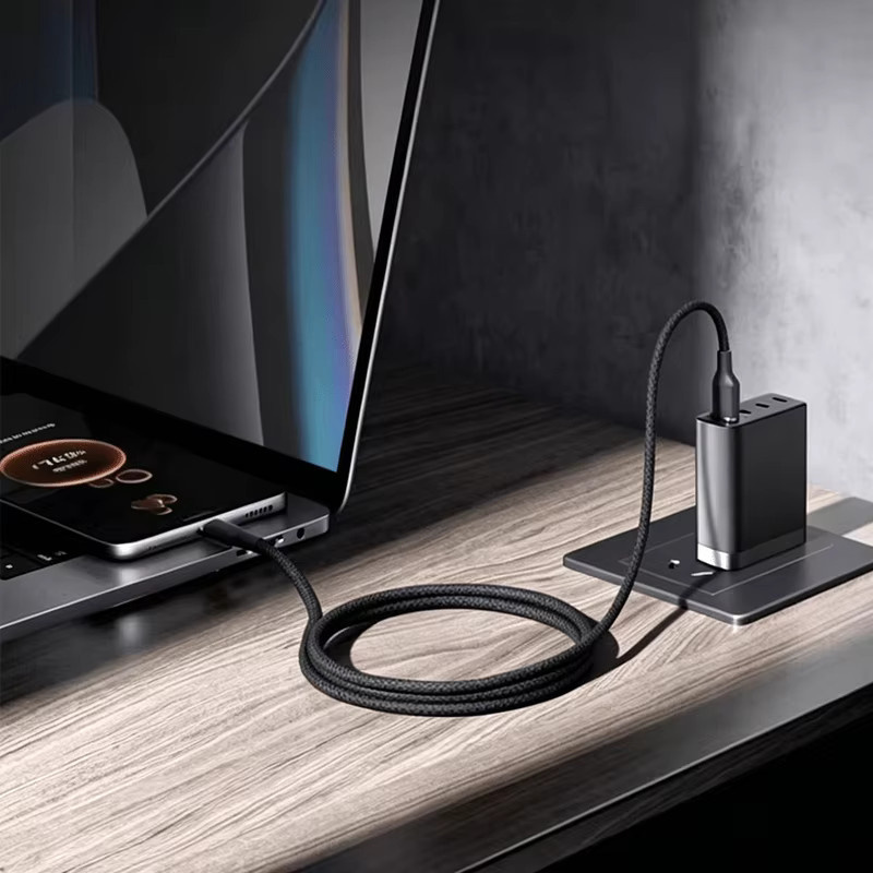 Basix 120W USB-C auf USB-C Ladekabel mit matter Oberfläche für schnelles Laden und Datenübertragung - Bild 4