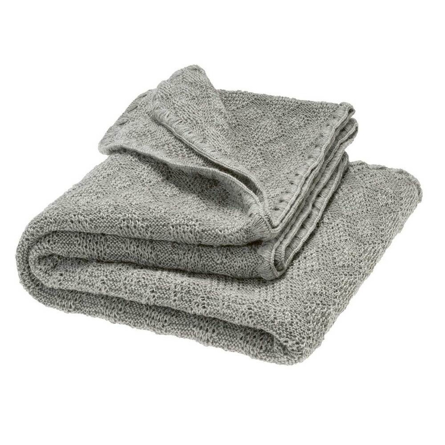 Disana Babydecke aus organischer Merino-Wolle in Grau, B/B: 80 x 100 cm - Bild 1