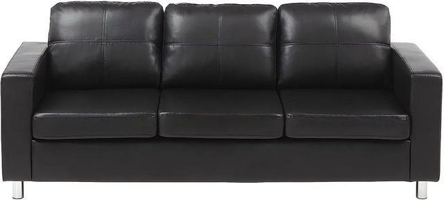 Sofa Ackley von Vente-unique in Schwarz aus Kunstleder mit 196 cm Breite - Bild 1