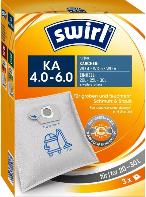 Swirl Staubsaugerbeutel KA 4.0-6.0 in Weiß, 3 Stück - Bild 1