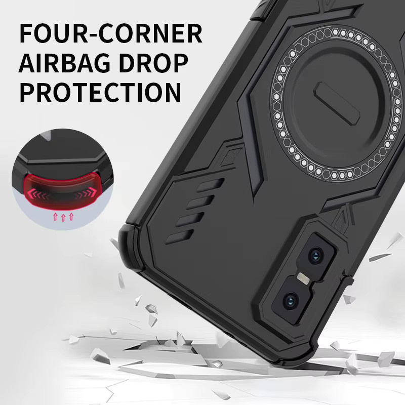 Magnetische Handyhülle für Infinix GT 30 PRO 5G Hot 50 Pro 4G Note 50S 60 mit Wärmeableitung und stoßfestem Schutz in Schwarz und Lila - Bild 2