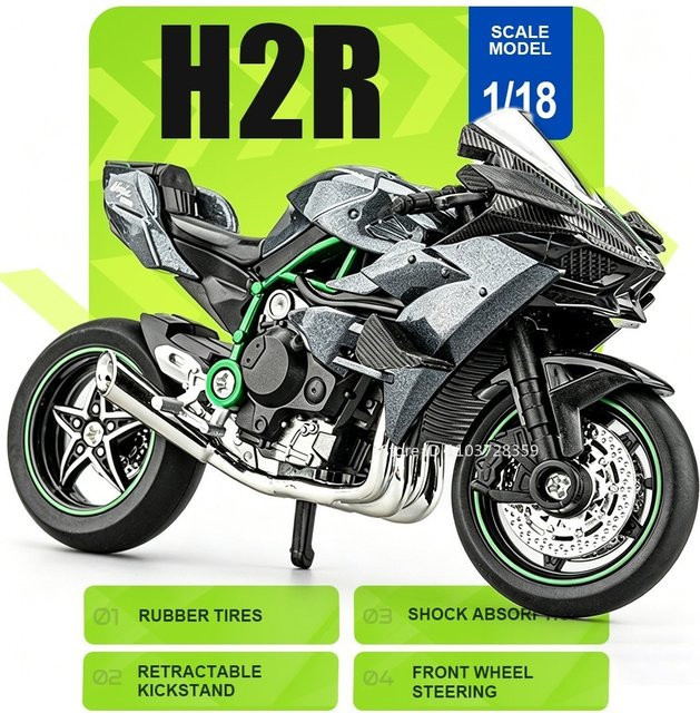 MAKEDA H2R GSX250R R3 Motorrad-Modell, 1:18, Metall, Blau - Bild 1