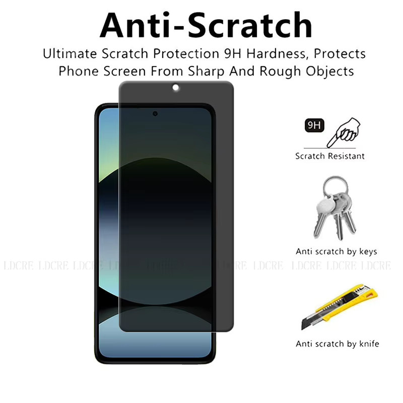 4er-Pack Displayschutzfolie aus Glas für Xiaomi Redmi Note 14 4G mit Privacy-Effekt und 9H Härtegrad, transparent - Bild 2