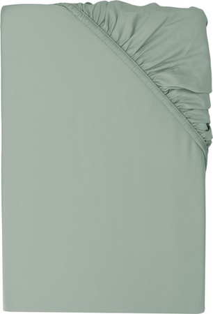 LIVARNO Luxus Satin Spannbettlaken aus Baumwolle und Viskose, Grün, B/T: 180 x 200 cm, H: 27 cm