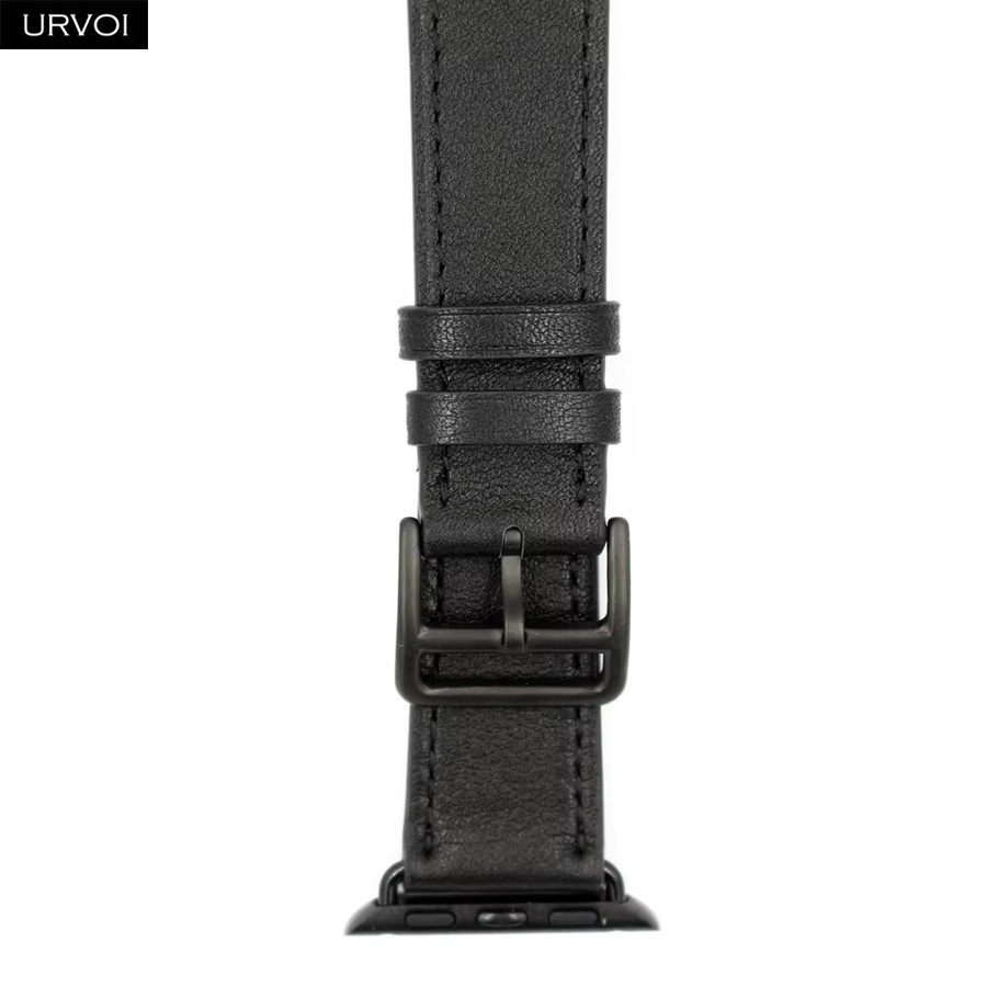 URVOI Uhrenarmband Leder, Schwarz, Unisex - Bild 2