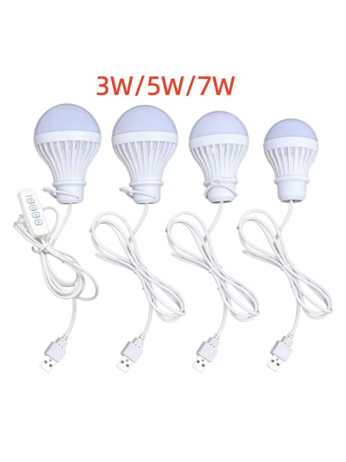 Tragbare 5W USB-LED-Glühbirne für Camping und Niederspannung in Weiß - Bild 1