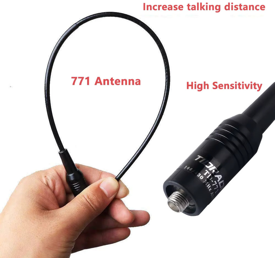 TIDRADIO TD-AM Aviation Band Antenne 120/300 MHz mit SMA-Buchse in Schwarz für TD-H3 Walkie Talkies - Bild 3