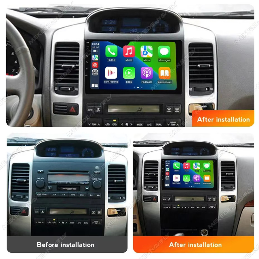 STRONGNAVI Android 14 2 DIN Autoradio für Toyota Land Cruiser Prado 120 LC120 2003-2009 mit Android Auto und Multimedia Player in Schwarz - Bild 2