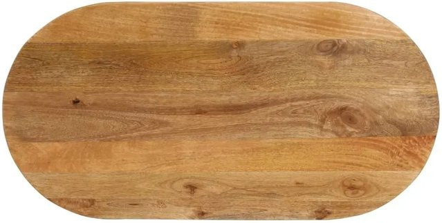 vidaXL Tischplatte Oval aus Massivholz Mango in Braun, B/T/H: 140 x 50 x 2,5 cm - Bild 1