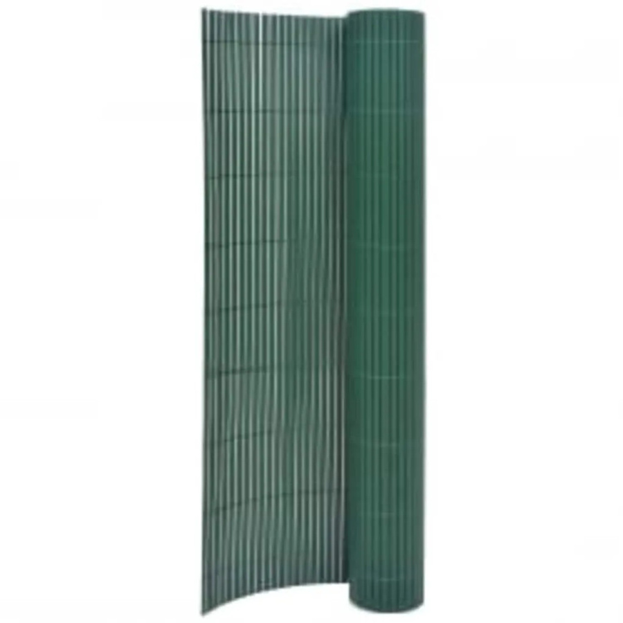 vidaXL Gartenzaun doppelseitig in Grün aus PVC, Höhe: 90 cm, Breite: 400 cm - Bild 2