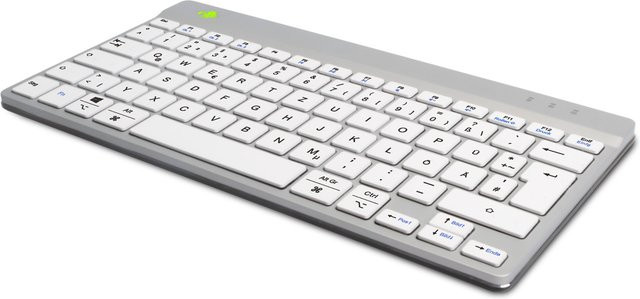 R-Go Compact Break Ergonomische Bluetooth Tastatur mit Pausensoftware, QWERTZ DE, Weiß - Bild 1