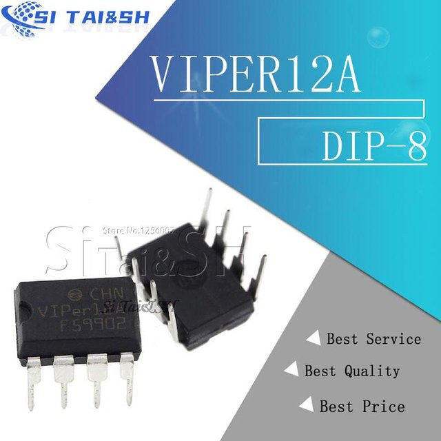 10 Stück VIPER12A DIP8 IC von Si Tai&SH in Schwarz - Bild 1