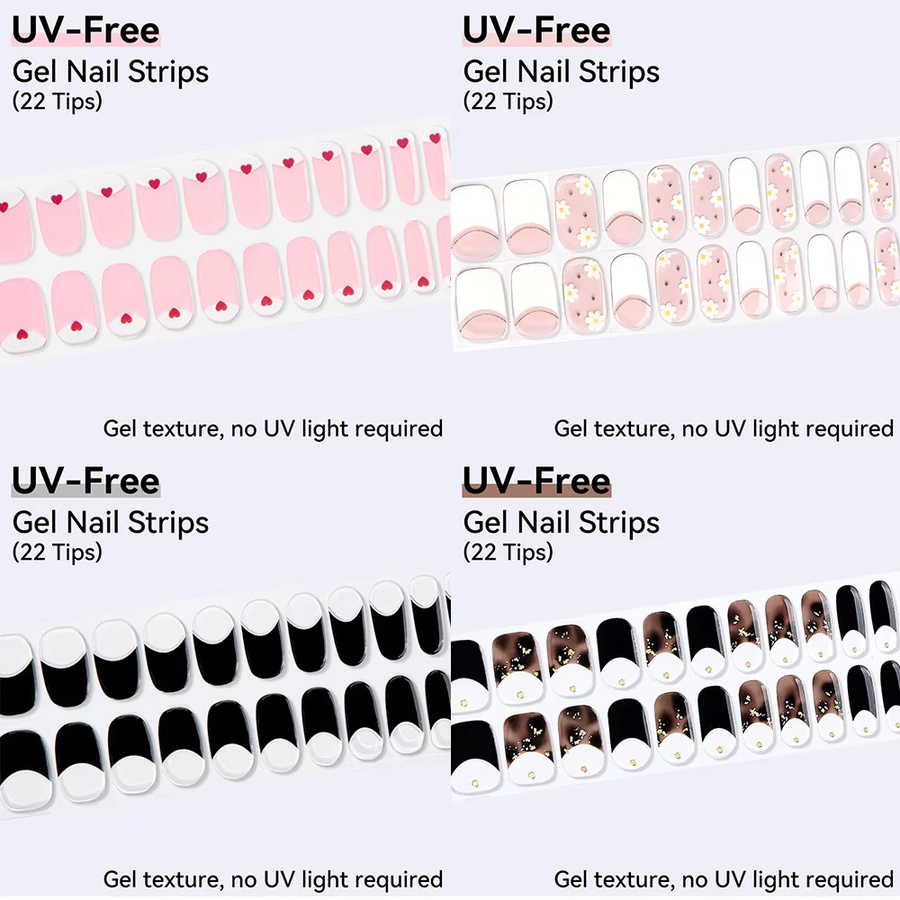 Clou Beaute Gel-Nagelstreifen, Weiß, Rosa, Leopardenmuster, Unisex - Bild 2