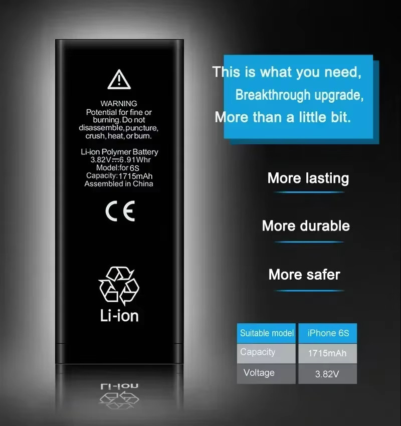 XDOU Akku mit hoher Kapazität für iPhone 11, 11 Pro, 12, 12 Pro, 13, 13 Pro, 14, 14 Pro Max und Mini in Schwarz inklusive Werkzeug-Set - Bild 3