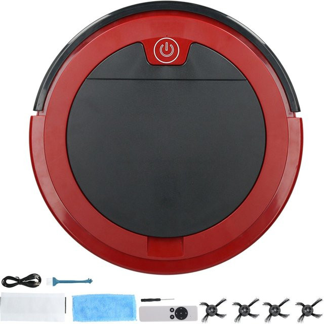 Aimo Intelligenter Boden-Kehrroboter mit Fernbedienung, USB wiederaufladbar, rot/black - Bild 1