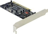 Delock SATA RAID Controller mit 4 Ports, PCI-Schnittstelle, SATA 1,5Gb/s, RAID 0, 1, 0+1, Schwarz - Bild 1