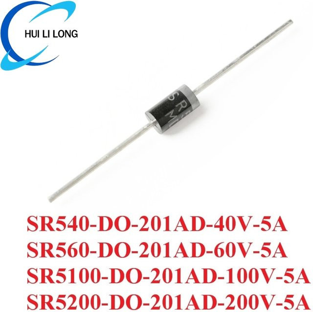 10er Set Schottky Gleichrichter Dioden SR540 SR560 SR5100 SR5200 DO-201AD Silizium Brückengleichrichter 5A in Schwarz - Bild 1