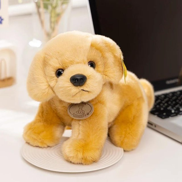 Golden Retriever Labrador Hund Plüschtier, gelb, 16cm x 20cm, ab 14 Jahren - Bild 1
