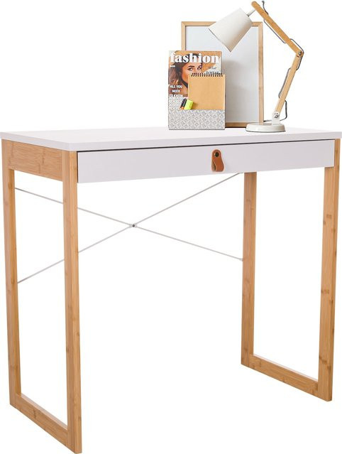 hjh LIVING Schreibtisch TAROLO II aus MDF und Bambus im Scandi-Style - Bild 1