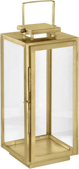 Abelke Laterne VEGA in Gold/Messing mit Glas, B/T/H: 18 x 18 x 41 cm - Bild 1