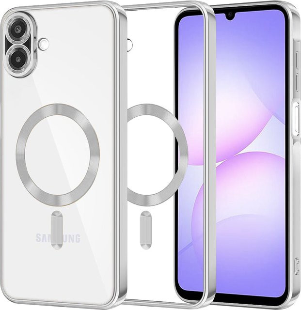 Techsuit Luxury Crystal MagSafe-Hülle für Samsung Galaxy A07 4G A075 in Silber und Transparent - Bild 1
