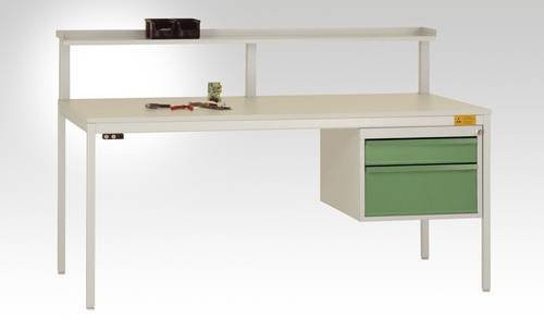 Manuflex LC4792.5021 ESD-Gehäuse-Unterbau in Blau und Weiß mit 3 Schubfächern, Nutzhöhe: 30 cm, für Tischtiefe: 80 cm - Bild 1