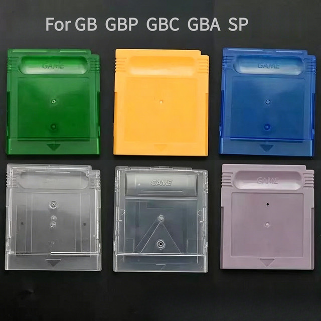 Ersatz-Klarsichtgehäuse für GBA SP und GBC Spielkassetten inklusive Schrauben in Grün, Grau und Gelb - Bild 1