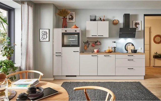 pino Küchenzeile Kaschmirgrau mit Seitenschrank und Gerätenischen - Bild 1
