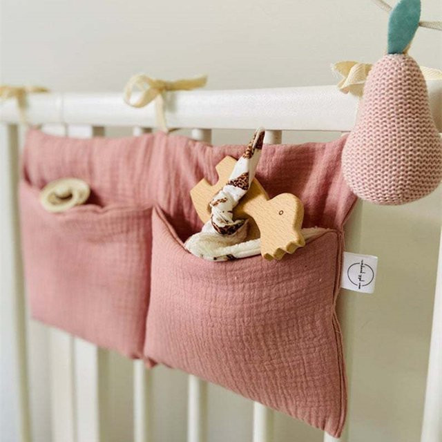Multifunktionale Baby Aufbewahrungstasche für Kinderbett und Kinderwagen in Pink - Bild 1