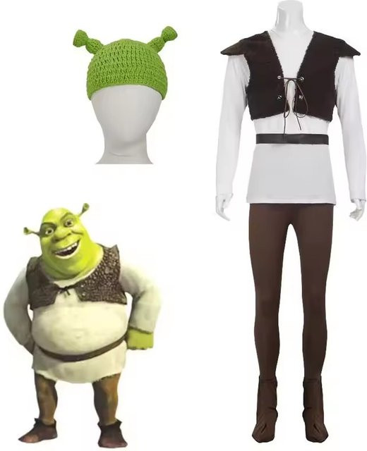 HHYRCOS Shrek Cosplay Kostüm, Herrenkostüm, Set / Bundle, Fantasy, Plüsch / Textil - Bild 1