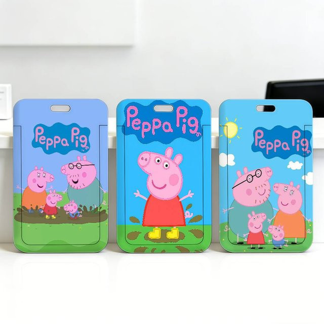 Hasbro Peppa Pig Kartenhalter Kawaii Design in Multicolour aus Kunststoff für Studenten und Busfahrer Unisex - Bild 1