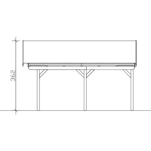 Skan Holz Carport Fichtelberg aus Fichte Leimholz in Nussbaum Braun mit spitzer Dachform und schwarzen Dachschindeln B: 618 cm, T: 566 cm, H: 362 cm - Bild 3