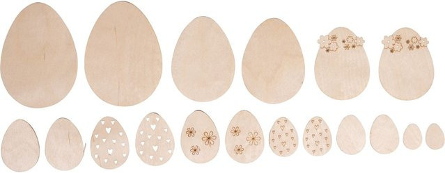 Rayher Furnierholz Ostereier in Beige zum Kleben - Bild 1