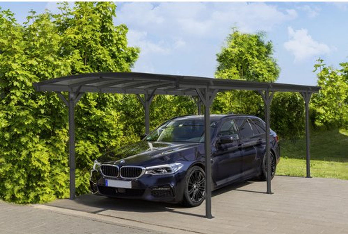 Westmann Aluminium Rundbogen-Carport Stockholm mit Runddach aus Doppelstegplatten, B/T: 576 x 300 cm, Höhe: 220 cm, anthrazit - Bild 4