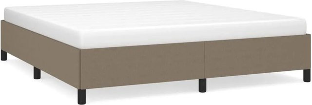 vidaXL Bettgestell aus Stoff in Taupe, modernes gepolstertes Bettgestell mit Holz- und Kunststoffelementen, B/T/H: 180 x 203 x 35 cm - Bild 1