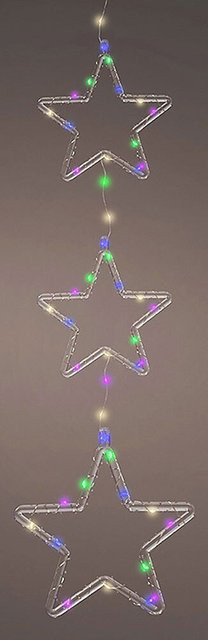 Lumineo LED Sterne Weihnachtsdeko Bunt für Innen und Außen mit Timer, Höhe: 63 cm - Bild 1