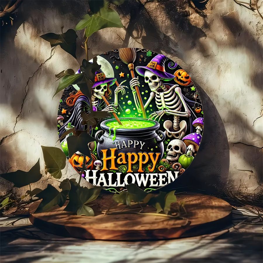 Potdemiel Happy Halloween Metallschild Wanddekoration Multicolor B/H: 20 x 20 cm - Bild 5