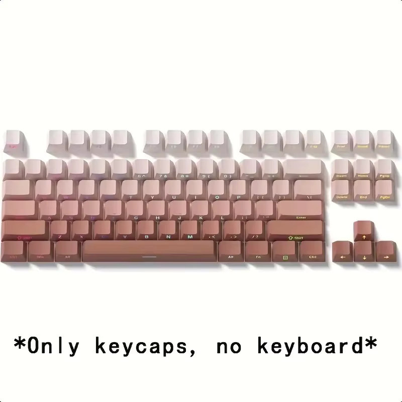 Mechanische Tastatur-Tastenkappen im Cherry-Profil aus PBT-Material mit White Powder Gradient Effekt in Weiß und Grün, 133+ Tasten mit rutschfester Oberfläche - Bild 2