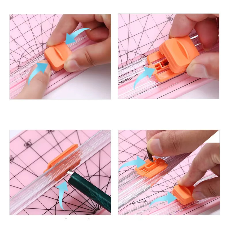 Präzisions Papier Cutter und Scrapbook Trimmer für A4/A5 in Pink mit Rotary-Schneidefunktion - Bild 2