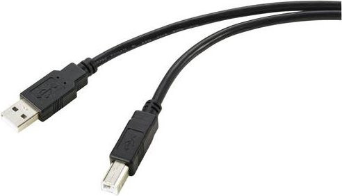 Renkforce USB 2.0 Kabel mit USB-A und USB-B Stecker, Schwarz, Länge: 20,00 m, RF-5720372 - Bild 1