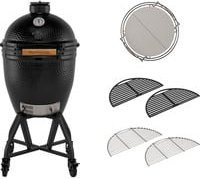 The Onyx XLarge Starter-Paket Kamado-Holzkohlegrill aus Keramik in Schwarz und Grün - Bild 1