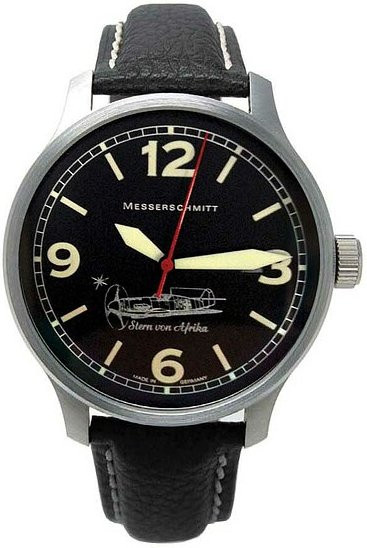 Messerschmitt Armbanduhr, Quarz, Edelstahl, 42 mm, Leder, Herren - Bild 1