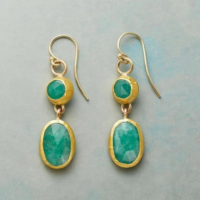 YIRAN Ohrringe, Kupfer, Gold, Zirkonia, Damen, Vintage - Bild 1