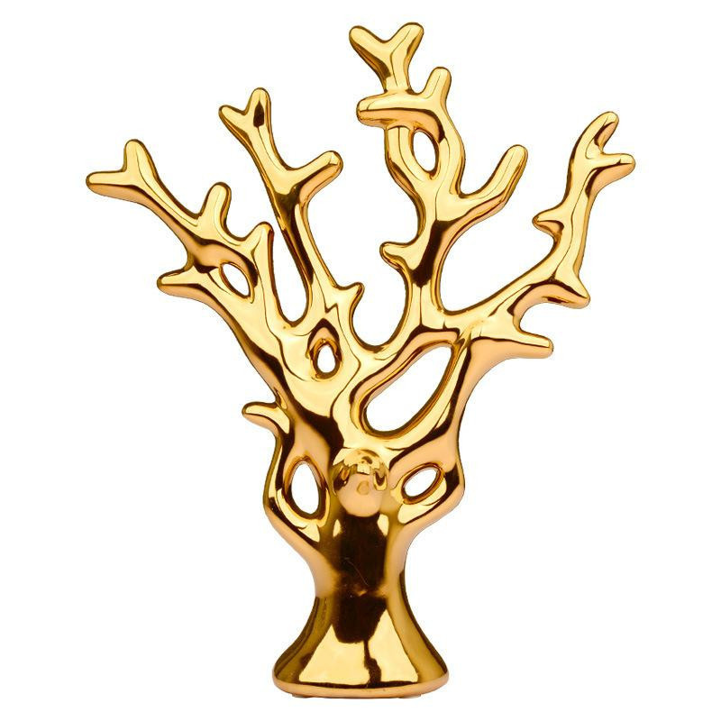 Yiran Furniture Keramik Baum Dekoration Silver Fortune Tree in Gold und Silber als modernes Wohnzimmer Ornament und Hochzeitsgeschenk - Bild 3
