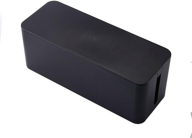 Yiran Furniture Kabelaufräumbox aus Kunststoff für Stromleitungen und Anschlussdosen, Schwarz, B/T/H: 23,5 x 11,5 x 12,3 cm - Bild 1