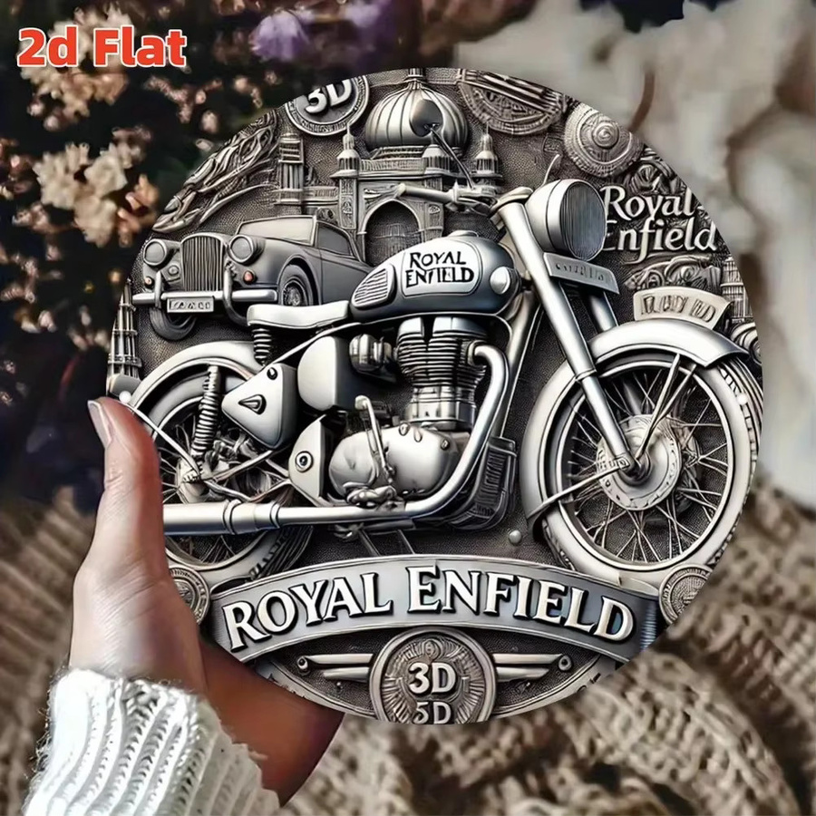 Potdemiel Motorrad-Abzeichen Vintage Aluminiumschild für Garage und Männerhöhle, Breite: 19,81 cm, Höhe: 19,81 cm - Bild 3