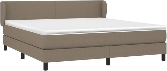 vidaXL Boxspringbett Hybrid mit Matratze und Taschenfederkern, Farbe Taupe, B/T/H: 160 x 203 x 78 cm - Bild 1