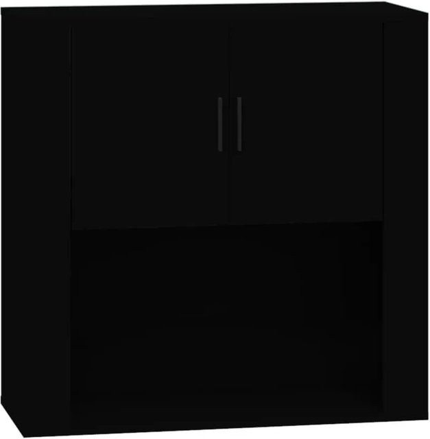vidaXL Wandschrank Schwarz aus Holzwerkstoff mit Scharniertüren B/T/H: 80 x 33 x 80 cm - Bild 1