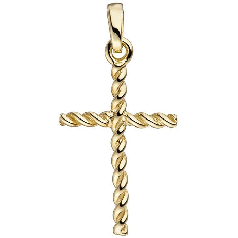 Colfem Anhänger Kreuz, 333 Gelbgold, schmal, Unisex - Bild 1